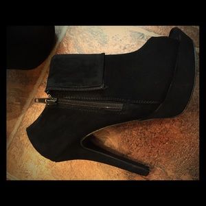Suede Black Heels